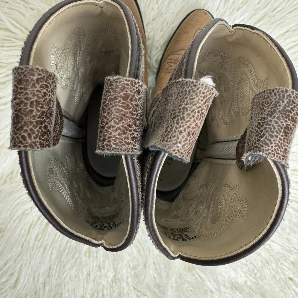 Old West Western  Cowboy / Cowgirl Boots - Unisex - Size 11  - Tan Vintage